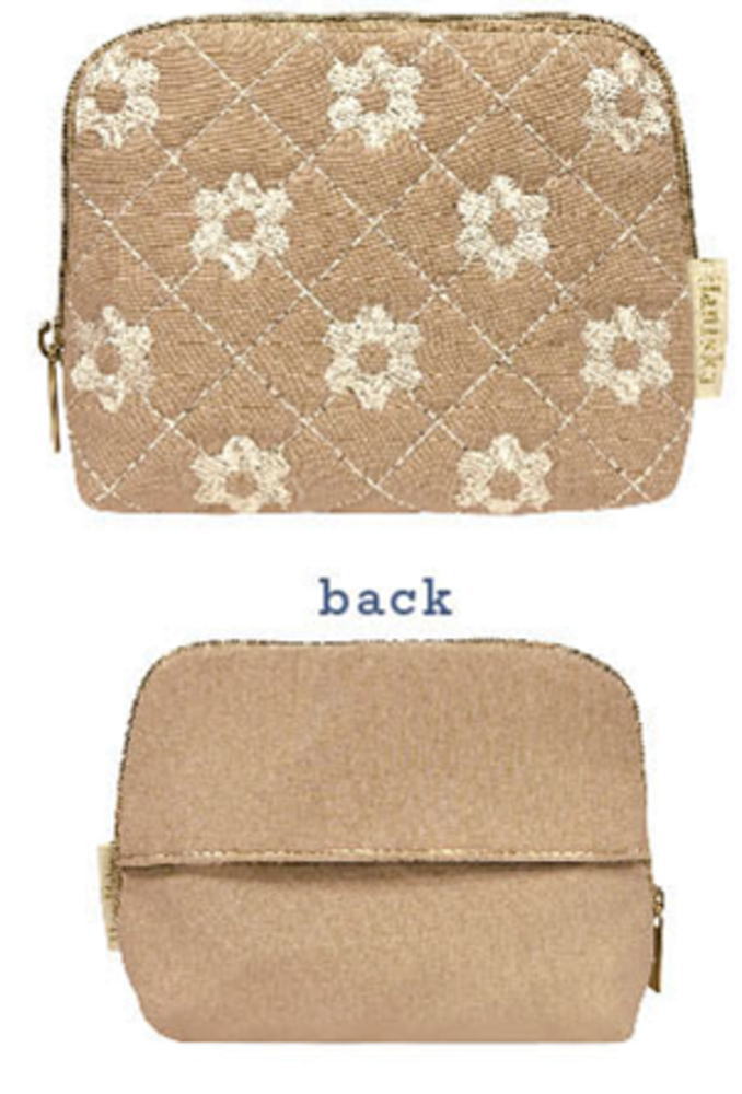 Hanikka ハニッカ ティッシュポーチベージュ 茶 花柄 フラワー ポーチ ケース 小物入れ 収納 メイク 化粧 コスメ 雑貨 グッズ かわいい