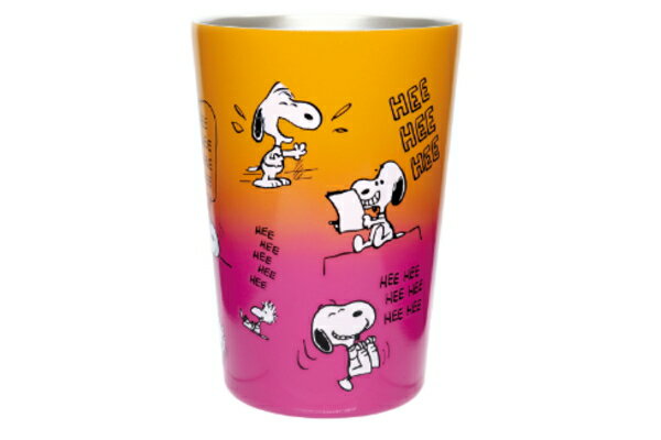 【送料無料】【スヌーピー】【SNOOPY】ステンレスタンブラー【オレンジ×ピンク】【LAUGH】【ピーナッツ】【ウッドストック】【すぬーぴー】【アニメ】【キャラクター】【コップ】【カップ】【食事】【食器】【キッチン】【雑貨】【グッズ】【かわいい】【TE】