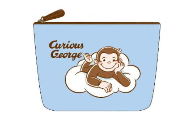 【おさるのジョージ】ポーチ【ほお杖雲の上】【ジョージ】【ひとまねこざる】【Curious George】【絵本】【アニメ】【キャラクター】【ケース】【小物入れ】【収納】【メイク】【化粧】【コス…