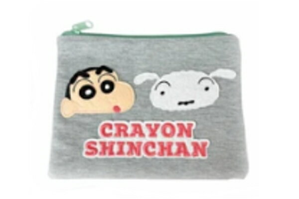 【送料無料】　クレヨンしんちゃん　フラットポーチスタンダードフェイス　しんのすけ　アニメ　漫画　映画　ポーチ　ケース　小物入れ　文房具入れ　ペン入れ　収納　メイク　化粧　コスメ　雑貨　グッズ　かわいい