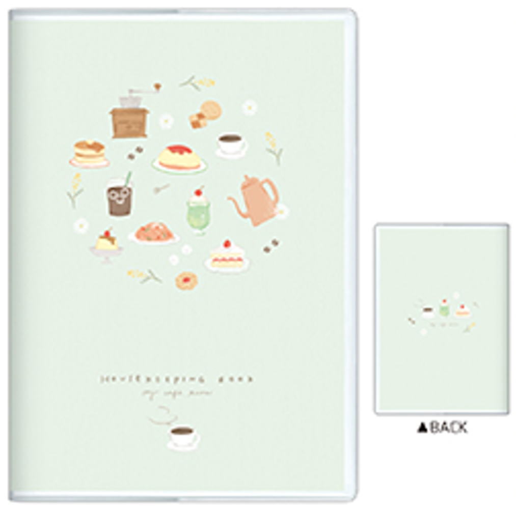 【送料無料】【オリジナル】ジップポケット付き家計簿【cafe】【ノート】【家計簿】【予定】【管理】【節約】【文房具】【雑貨】【グッズ】【かわいい】