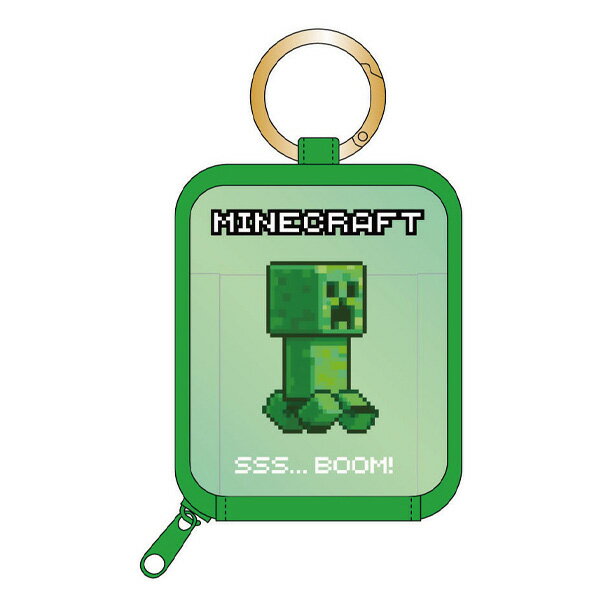 【マインクラフト】【Minecraft】カラビナ付きミニポーチ【クリーパー】【マイクラ】【ゲーム】【ケース】【ポーチ】【小物入れ】【収納】【メイク】【化粧】【コスメ】【キーホルダー】【キーリング】【雑貨】【グッズ】【かわいい】