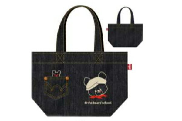 くまのがっこう×EDWIN　ミニトートデニム　コラボ　くま　ジャッキー　がっこう　学校　キャラ　絵本　鞄　かばん　カバン　バッグ　収納　お出かけ　アウトドア　雑貨　グッズ　かわいい