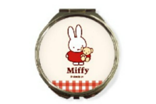 miffy ミッフィー ギンガムシリーズ ミラーレッド 赤 ディック・ブルーナ アニメ かがみ 鏡 折りたたみ コンパクト コスメ メイク 化粧 雑貨 グッズ ...