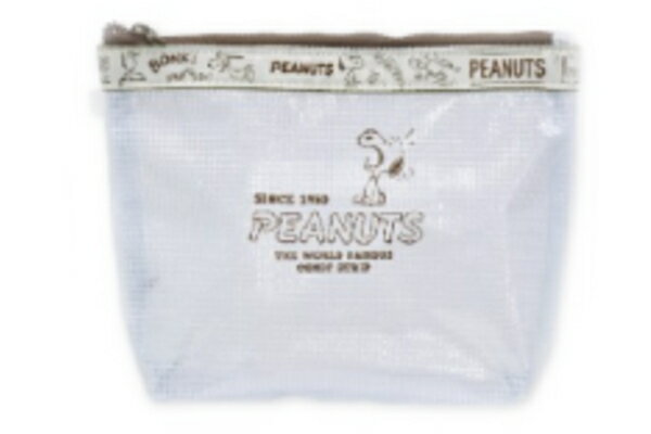 スヌーピー　SNOOPY　洗面ポーチ2Pセットアイボリー　ウッドストック　すぬーぴー　キャラクター　ポーチ　ケース　小物入れ　収納　メイク　化粧　コスメ　歯ブラシ入れ　旅行　2個入り　雑貨　グッズ　かわいい