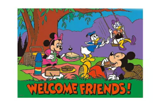 【送料無料】　【日本製】　ディズニーキャラクター　ポスターステッカーピクニック　ミッキーとミニー..