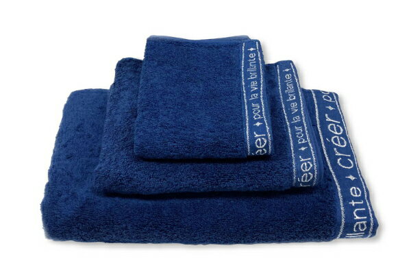 【送料無料】　【日本製】　今治タオル　フェイスタオル1Pネイビーブルー　紺　クレエ　ふんわり　無地..