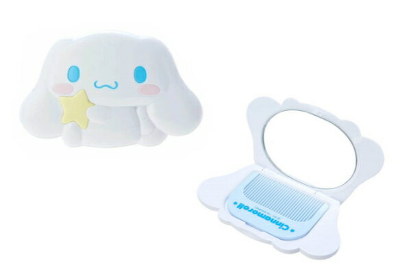 サンリオキャラクターズ ダイカットミラーアンドコームシナモロール シナモン かがみ ミラー くし ブラシ 化粧 メイク コスメ 雑貨 グッズ かわいい