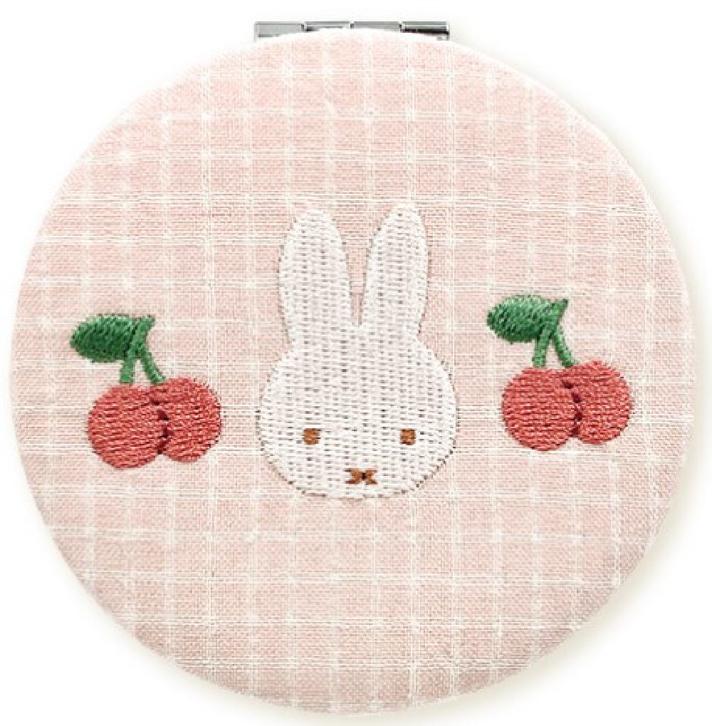 【送料無料】 miffy ミッフィー チェックシリーズ ミラーピンク ウサギ ディック・ブルーナ 絵本 アニメ 鏡 かがみ コンパクト 折りたたみ メイク 化...