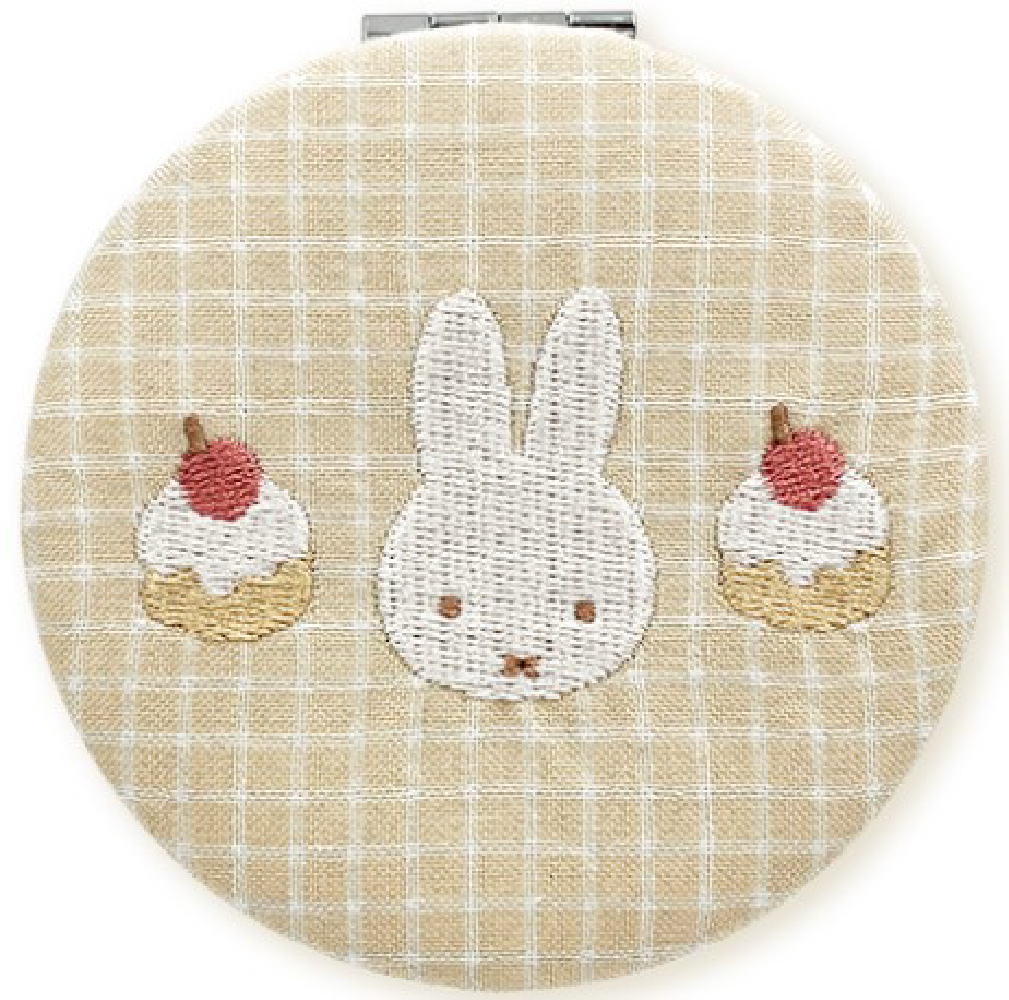 【送料無料】 miffy ミッフィー チェックシリーズ ミラーアイボリー ウサギ ディック・ブルーナ 絵本 アニメ 鏡 かがみ コンパクト 折りたたみ メイク...