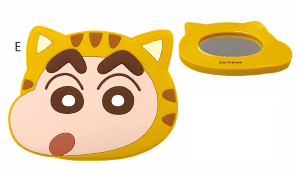 クレヨンしんちゃん ラバーミラーネコしんちゃん しんのすけ アニメ 漫画 映画 かがみ 鏡 ミニ メイク 化粧 コスメ 雑貨 グッズ かわいい
