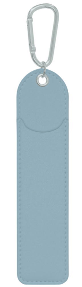 オリジナル　ワンペンケースパウダーブルー　青　ポーチ　ペン入れ　筆箱　収納　カラビナ付き　文房具..
