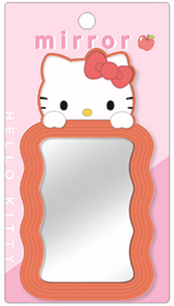 【送料無料】 サンリオキャラクターズ ウェーブミラーハローキティ かがみ 鏡 コスメ メイク 化粧 雑貨 グッズ かわいい