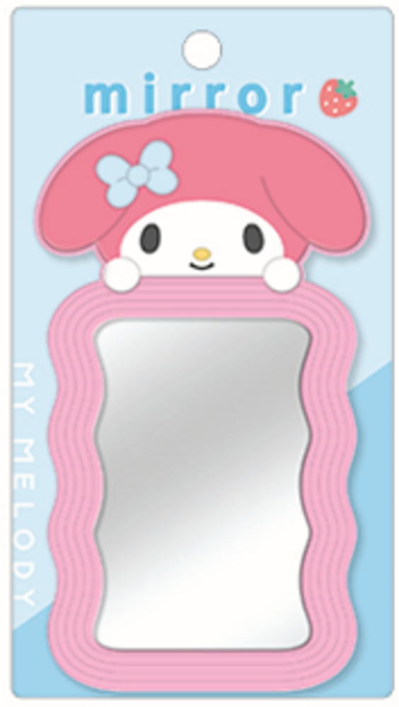【送料無料】 サンリオキャラクターズ ウェーブミラーマイメロディ かがみ 鏡 コスメ メイク 化粧 雑貨 グッズ かわいい