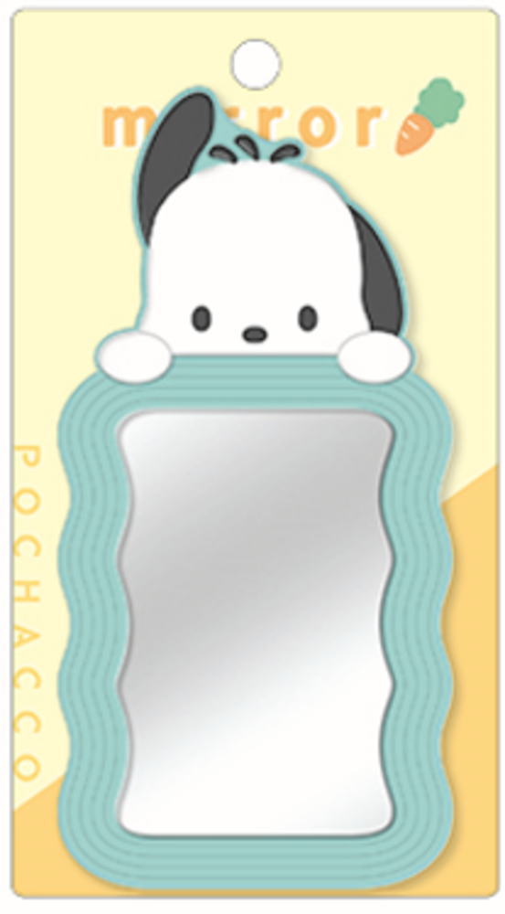 サンリオキャラクターズ ウェーブミラーポチャッコ かがみ 鏡 コスメ メイク 化粧 雑貨 グッズ かわいい