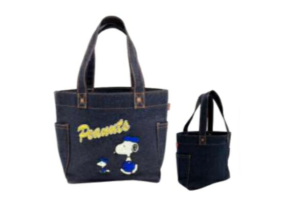 SNOOPY　スヌーピー×EDWIN　ミニトートベースボール　コラボ　ピーナッツ　ウッドストック　すぬーぴー　バッグ　かばん　カバン　鞄　収納　お出かけ　アウトドア　雑貨　グッズ　かわいい