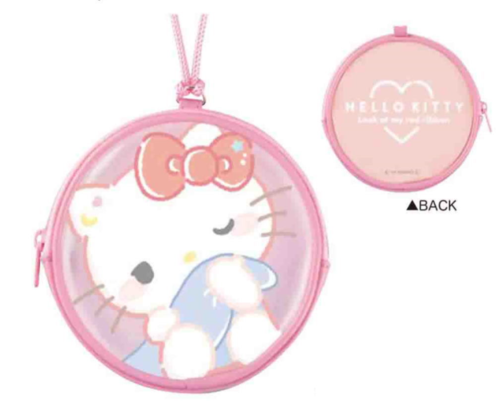 【送料無料】　　サンリオキャラクターズ　むにゃっとシリーズ　丸型コインポーチハローキティ　ケース..