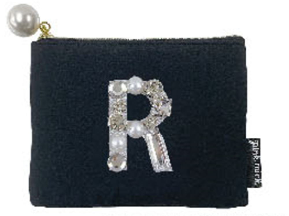 オリジナル ビジューイニシャルシリーズ ティッシュポーチR ケース 小物入れ 収納 メイク 化粧 コスメ 雑貨 グッズ かわいい