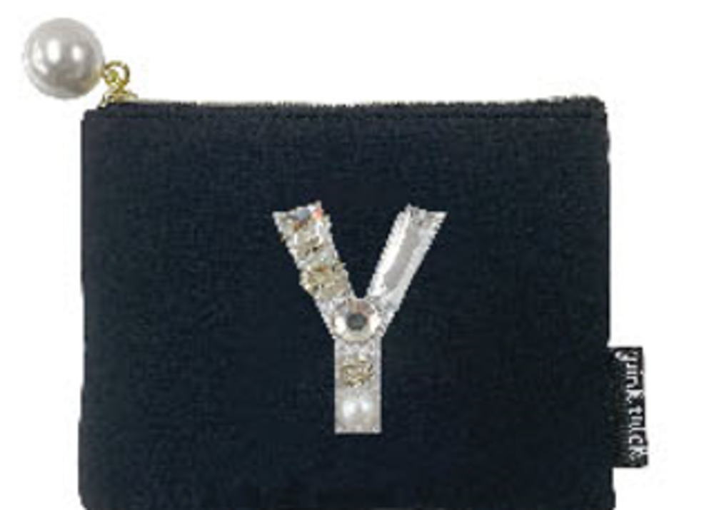 オリジナル ビジューイニシャルシリーズ ティッシュポーチY ケース 小物入れ 収納 メイク 化粧 コスメ 雑貨 グッズ かわいい