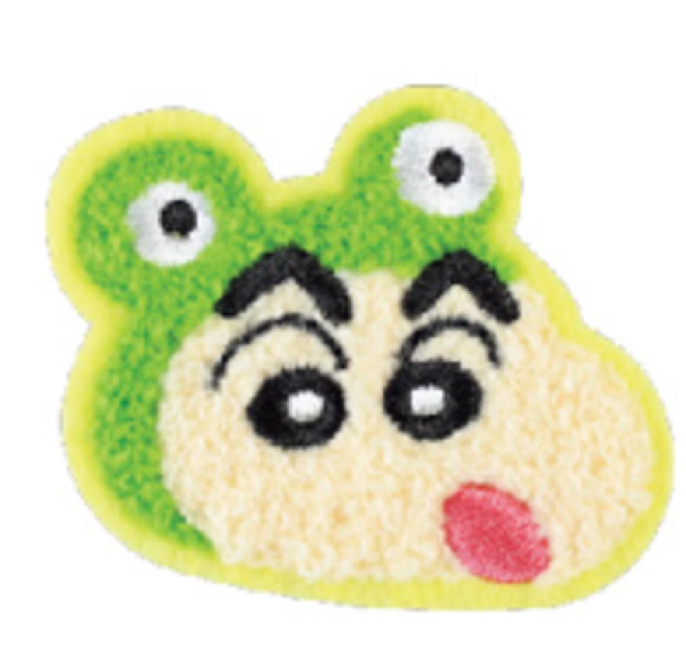 クレヨンしんちゃん　モコモコ刺?ステッカーかえる　変身しんちゃん　しんのすけ　漫画　アニメ　漫画　シール　アイロン　雑貨　グッズ　かわいい