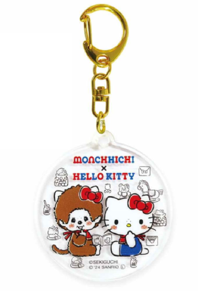 【送料無料】　　モンチッチ×サンリオキャラクターズ　アクリルキーホルダー集合　ハローキティ　コラボ　キーリング　チャーム　鍵　雑貨　グッズ　かわいいのサムネイル