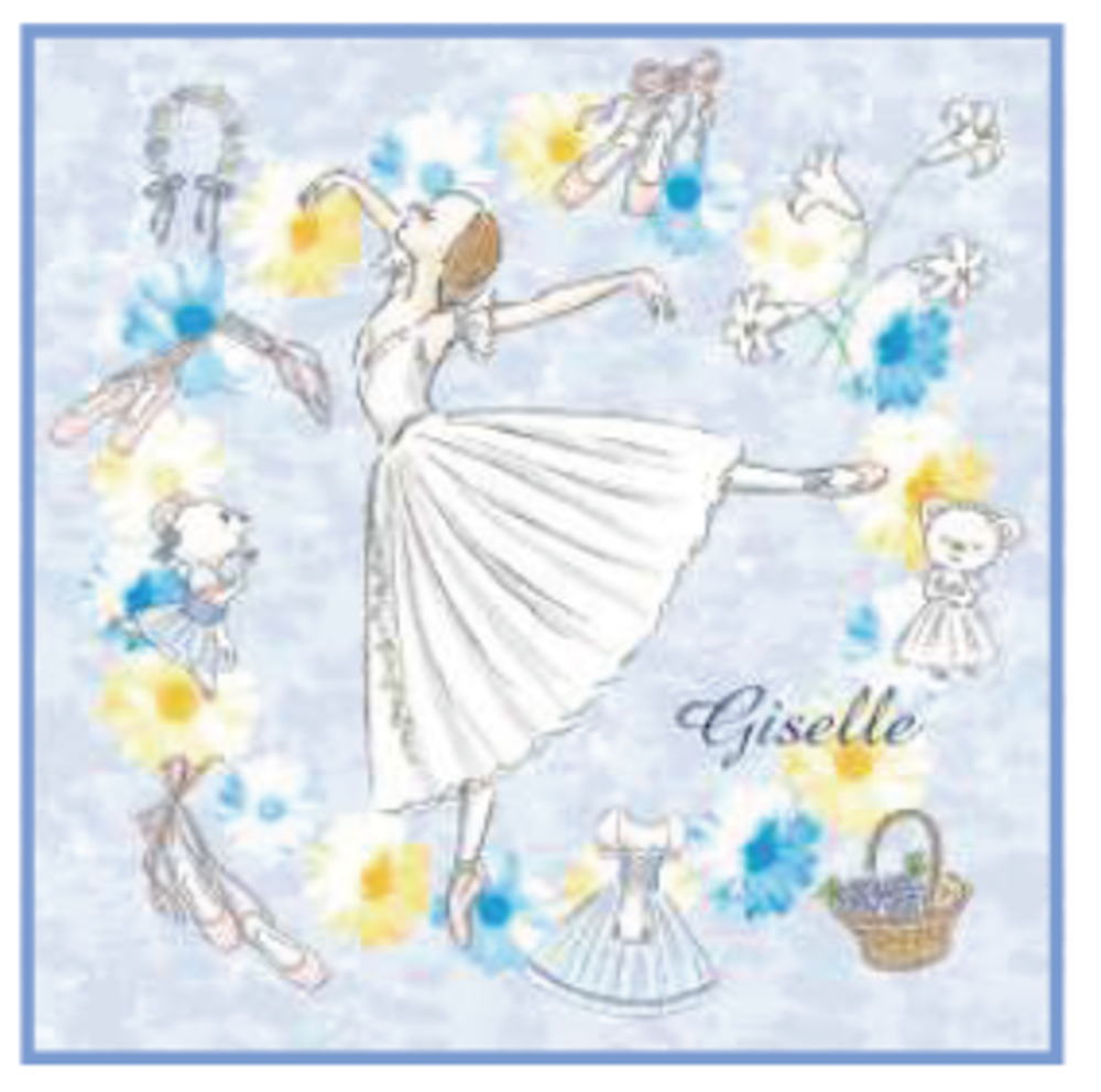 【イツコルベイユ】【itscorbeille】ミニタオル【ブルー】【青】【ジゼル】【かわぐちいつこ】【イラストレーター】【デザイナー】【たおる】【ハンドタオル】【ハンカチ】【雑貨】【グッズ】【かわいい】