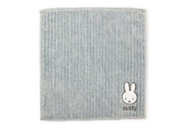 【送料無料】 miffy ミッフィー おかおコーデュロイシリーズ ハンカチタオルグレー ディック・ブルーナ 絵本 アニメ たおる ハンドタオル ミニタオル ...
