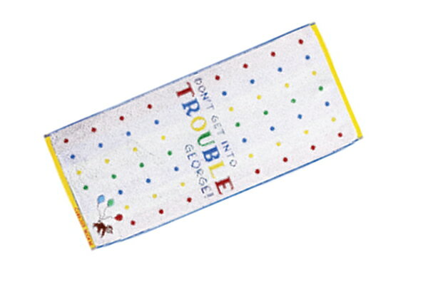 【送料無料】　　おさるのジョージ　フェイスタオルバルーン　カラフルドット　ひとまねこざる　Curiou..