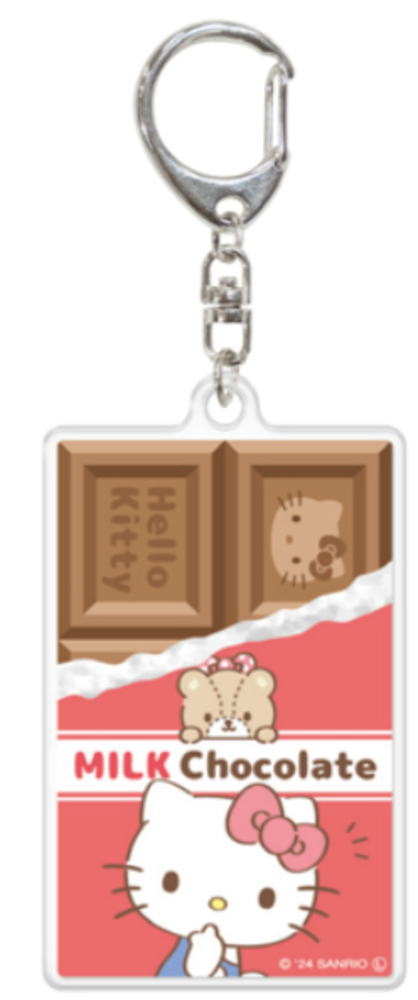 【送料無料】 【日本製】 サンリオキャラクターズ 香り付きアクリルキーホルダーハローキティ チョコレート柄 キーリング チャーム 雑貨 グッズ かわいい