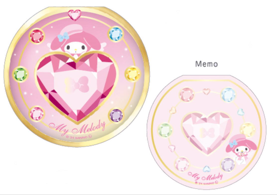 【送料無料】　サンリオキャラクターズ　コンパクト風メモマジカルジュエリー　マイメロディ　メモ帳　文房具　学校　勉強　雑貨　グッズ　かわいい