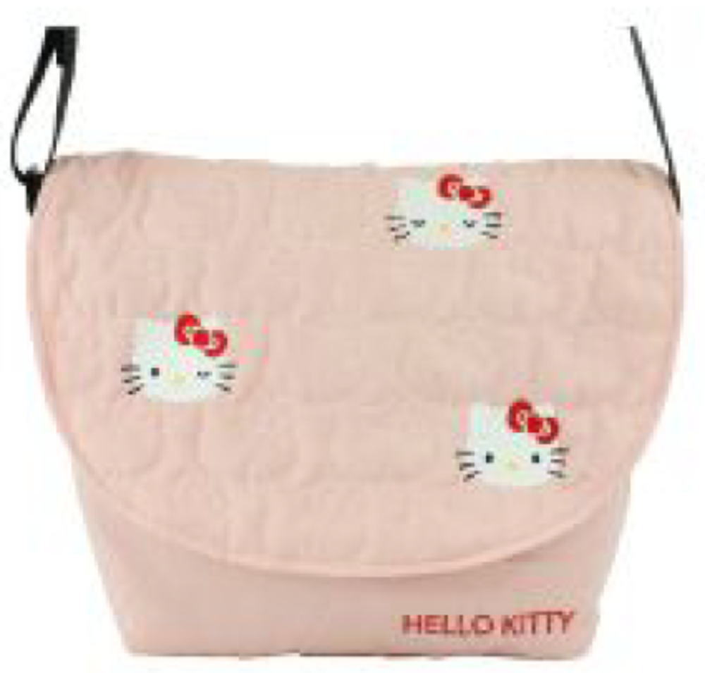 サンリオキャラクターズ　キルティング刺繍繍コンボミニショルダーバッグピンク　ハローキティ　かばん..