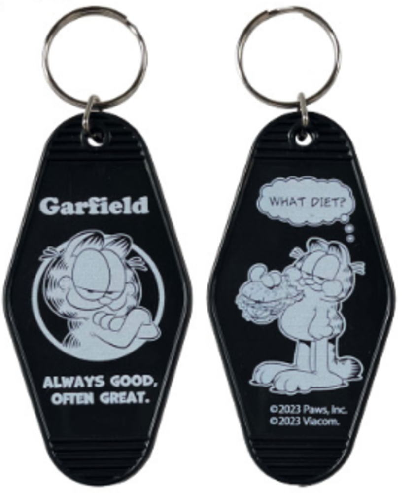 アメリカン雑貨　ガーフィールド　GARFIELD　ホテルキーリングGF-00021-1　ブラック　黒　アニメ　アメリカ　USA　アメキャラ　キーホルダー　キーリング　チャーム　鍵　雑貨　グッズ　かわいい