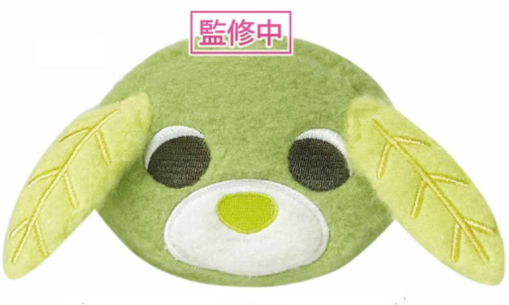 【送料無料】　お茶犬　ふわふわシリーズ　フェイスポーチリョク　動物　アニマル　ケース　小物入れ　..