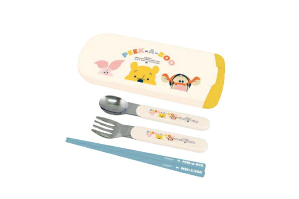 ディズニーキャラクター　トリオセットPEEK-A-BOO　くまのプーさん　映画　アニメ　箸　スプーン　フォ..