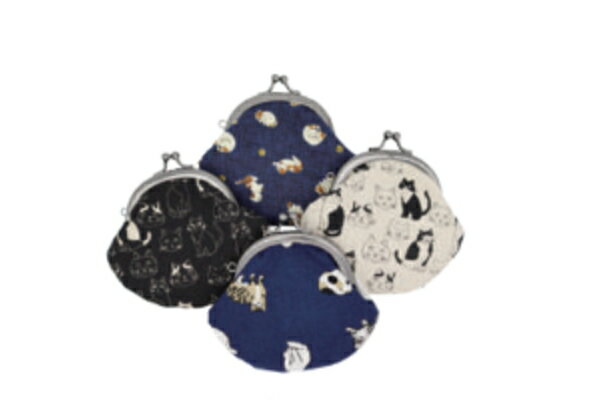 【クジ】 Ripple リップル 丸がま口財布縦アソートねこ 動物 アニマル ポーチ ケース 小物入れ 小銭入れ コインケース 収納 サイフ ウォレット レディ...