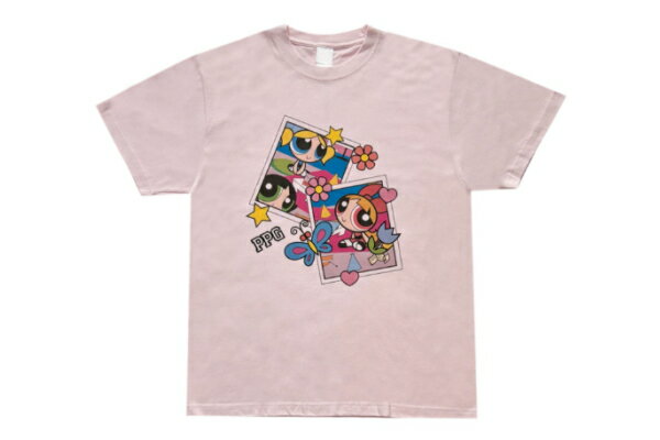 パワーパフガールズ Tシャツライトピンク パワパフ アメキャラ アニメ トップス 服 半袖 ファッション レディース 女性 雑貨 グッズ かわいい