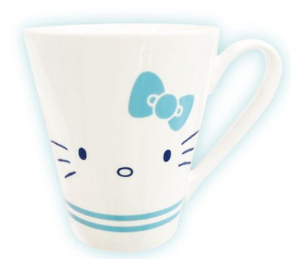サンリオキャラクターズ　コミカルマグフェイス　水色　ハローキティ　コップ　カップ　食事　食器　キッチン　雑貨　グッズ　かわいい