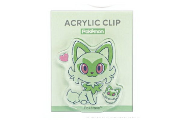 セット商品　6個入り　ポケットモンスター　ダイカットアクリルクリップニャオハ　ポケモン　ゲーム　アニメ　映画　クリップ　留め　文房具　学校　勉強　雑貨　グッズ　かわいい