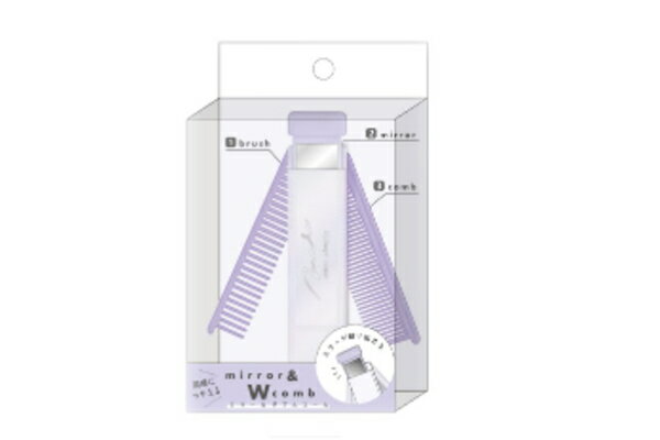 【オリジナル】ミラーアンドダブルコーム【パープル】【紫】【マイカラーコスメコレクション】【クシ】【くし】【髪の毛】【ブラシ】【ヘアブラシ】【ヘアケア】【美容】【コスメ】【雑貨】【グッズ】【かわいい】