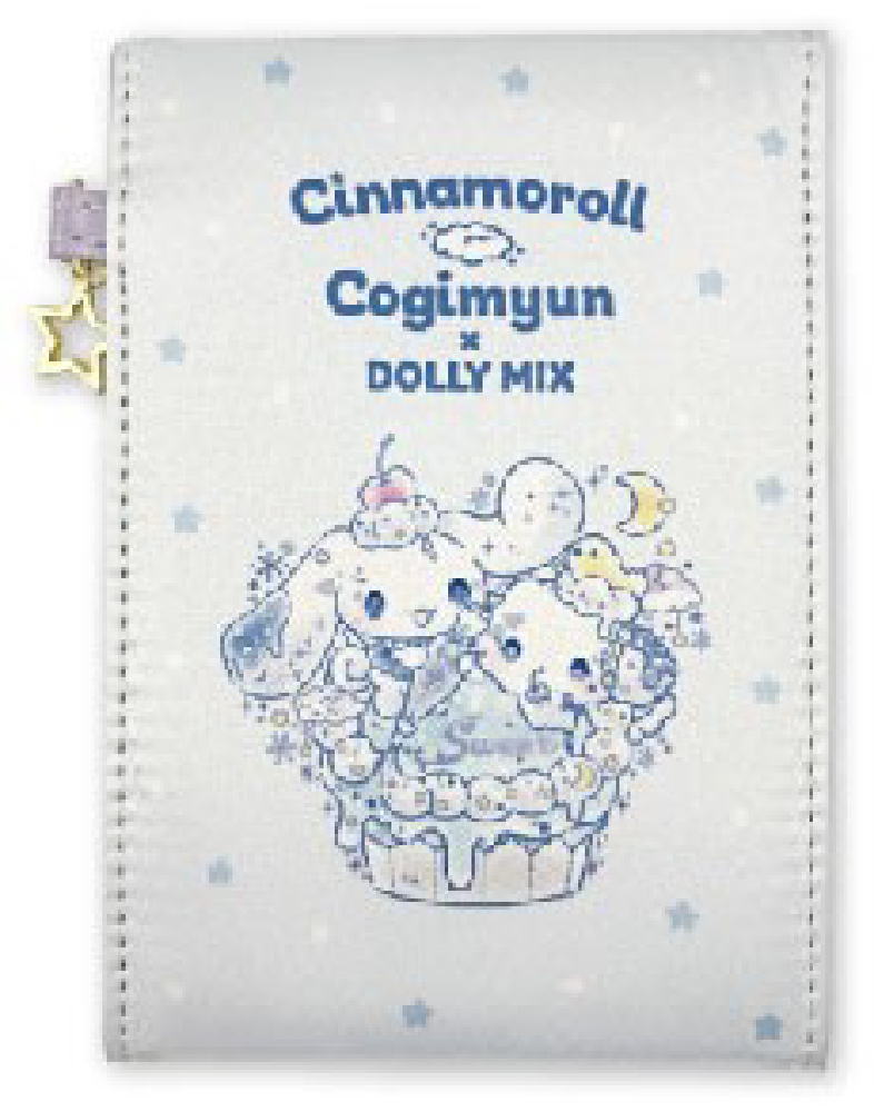 サンリオキャラクターズ 折りたたみミラーブルー 青 シナモロールこぎみゅん×DOLLYMIX かがみ 鏡 メイク 化粧 コスメ 雑貨 グッズ かわいい