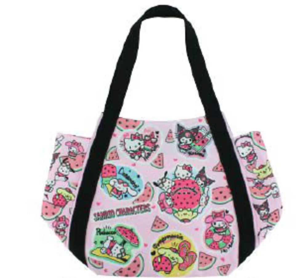 【送料無料】【サンリオキャラクターズ】プリントバルーンバッグ【スイカ】【ハローキティ】【マイメロディ】【クロミ】【シナモロール】【ポムポムプリン】【かばん】【カバン】【鞄】【バッグ】【収納】【お出かけ】【アウトドア】【雑貨】【グッズ】【かわいい】のサムネイル