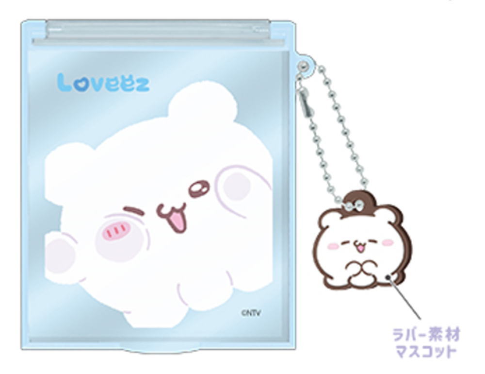 オリジナル らぶい〜ず マスコット付きMサイズミラーすもっぴ 動物 アニマル 鏡 折りたたみ メイク 化粧 コスメ 雑貨 グッズ かわいい