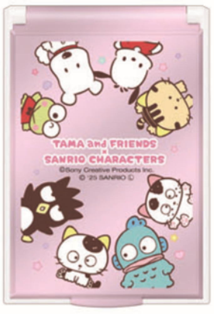 【送料無料】 【日本製】 タマアンドフレンズ×サンリオキャラクターズ Sサイズミラーカラフルパーティー コラボ アニメ うちのタマ知りませんか? 鏡 折りた...