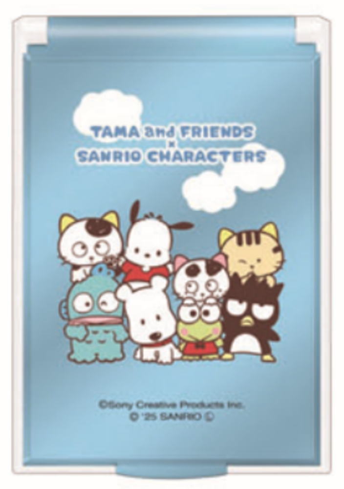 【送料無料】 【日本製】 タマアンドフレンズ×サンリオキャラクターズ Sサイズミラーわいわいひろば コラボ アニメ うちのタマ知りませんか? 鏡 折りたたみ...