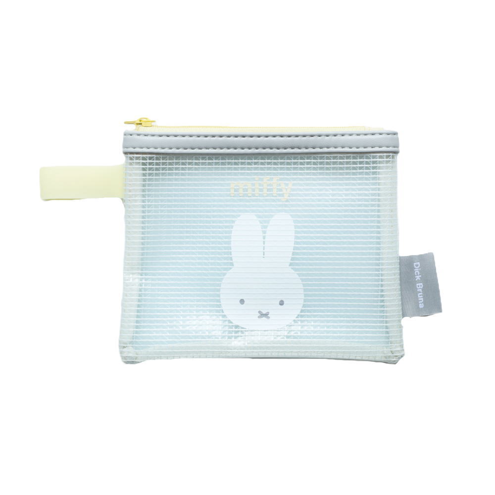 【送料無料】　　miffy　ミッフィー　ターポリンポーチミニライトグレー　ウサギ　ディック・ブルーナ　アニメ　ケース　小物入れ　収納　メイク　化粧　コスメ　雑貨　グッズ　かわいい