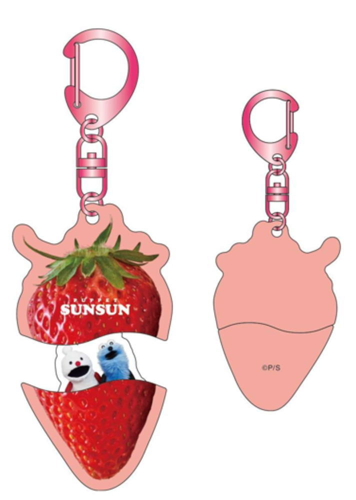 【送料無料】　　パペットスンスン　パカッとアクリルキーホルダーいちご　スンスン　キャラクター　キーホルダー　キーリング　チャーム　鍵　雑貨　グッズ　かわいいのサムネイル
