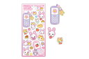 セット商品 10枚入り オリジナル フワフワらびちゃん 平成はっぴーフォンステッカーピンク うさぎ 動物 アニマル シール ミニ プチ 文房具 子供 キッズ 雑貨 グッズ かわいい