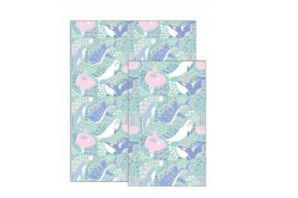 【送料無料】　オリジナル　アクアヒュッゲ　吸水マット 2PセットIN THE SEA　水の生き物　動物　アニマル　食器マット　敷き物　シート　水切りマット　キッチン　水回り　2枚入り　2枚組み　雑貨　グッズ　かわいい