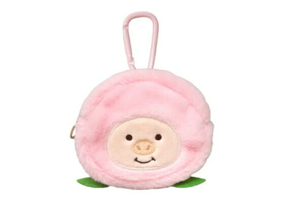 【送料無料】　　ぷーとん　ミニポーチもも頭巾　ブタ　動物　アニマル　ケース　小物入れ　収納　カラビナ　メイク　化粧　コスメ　雑貨　グッズ　かわいい