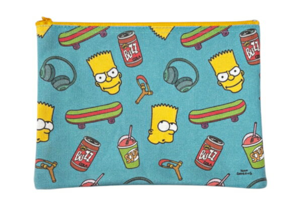 【日本製】 ザ・シンプソンズ The Simpsons フラットポーチパターン バート シンプソンズ アメリカ キャラクター アニメ ケース 小物入れ 収納 メイク 化粧 コスメ 雑貨 グッズ かわいい